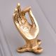 Handmade Mudra Brass Drawer Handle in Golden Finish